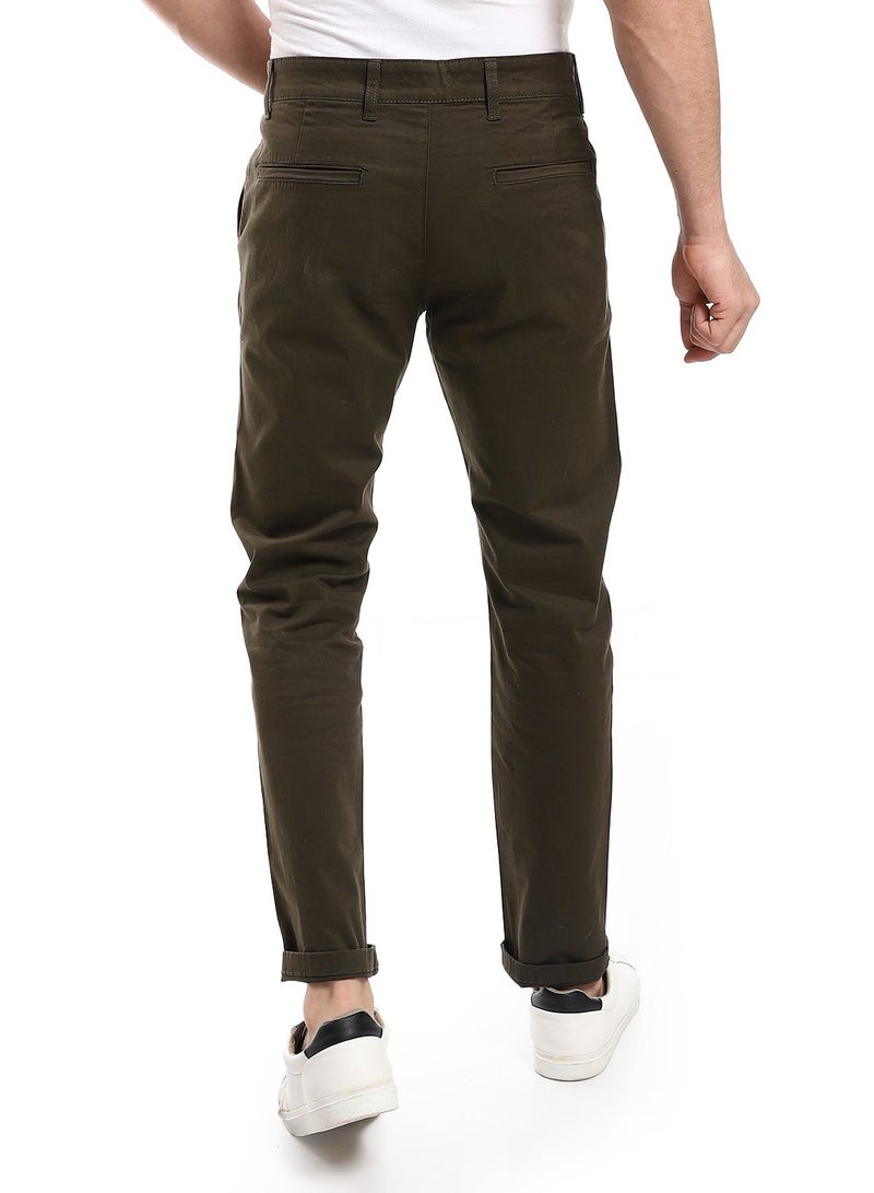 Andora Straight Fit Gabardine Pants With Side Pockets - Image 3