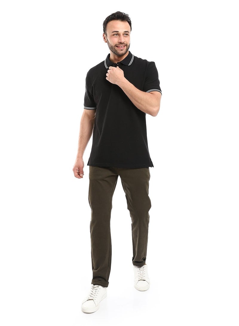 Andora Straight Fit Gabardine Pants With Side Pockets - Image 5
