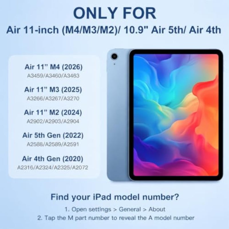 حافظة لوحة مفاتيح iPad Air مقاس 11 بوصة باللغة العربية/الإنجليزية مع لوحة تتبع متعددة اللمس، مادة سيليكون وردية، إضاءة خلفية بـ 7 ألوان، قنوات لاسلكية مزدوجة، متوافقة مع iPad Pro 11 الجيل الأول من iPad Air الجيل الرابع/الخامس - Image 2