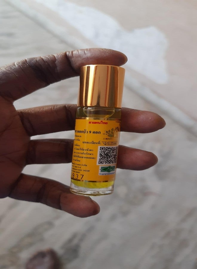 HANI PO™ Five lotus yellow nice aroma rolls 8g - Pack of 1 - Thailand Products - for head ache, nasal congestionPain relief balm | Oil for elder women | Men Pain relief balm for adult | Pain relief oil for women | Mens | Pain relief balm for girls | boys - Imported Products - Image 3