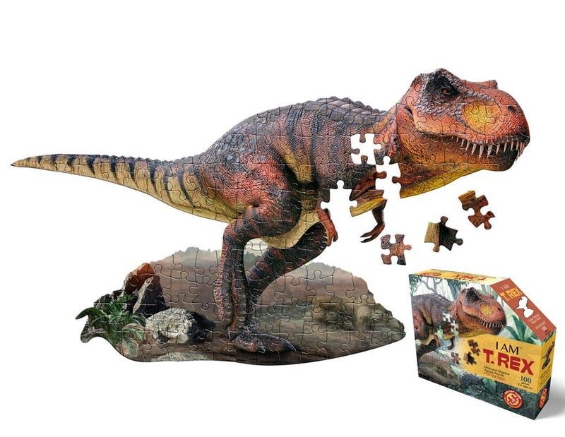 Madd Capp e11even  LLC Madd CAPP Puzzles Jr. - I AM T-Rex - 100 Pieces - Animal Shaped Jigsaw Puzzle (884014) - Image 2