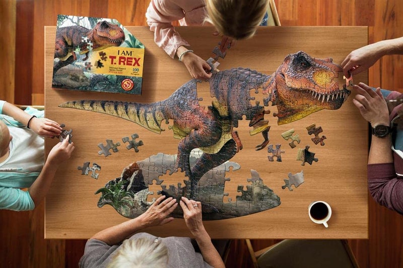 Madd Capp e11even  LLC Madd CAPP Puzzles Jr. - I AM T-Rex - 100 Pieces - Animal Shaped Jigsaw Puzzle (884014) - Image 3