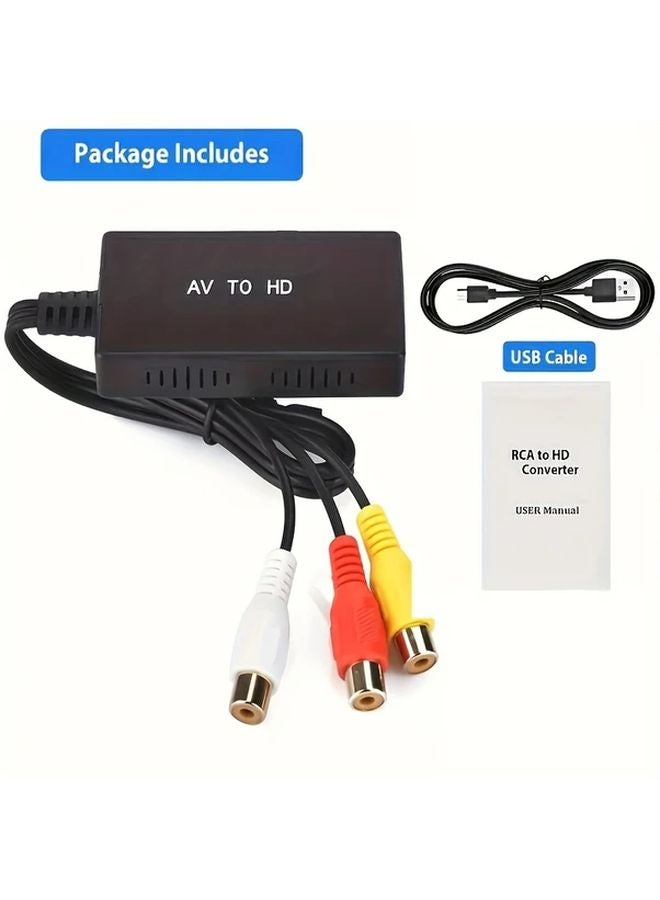 RCA to HD Video Converter AV to High Definition Signal Upgrade Device USB Powered for PS1 PS2 PS3 Xbox N64 WII SNES VHS Blu ray Players - Image 5