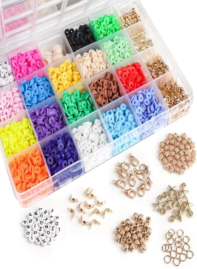 CURVE CREATION Jewellery Making Kit Bracelet Making Kit Macaron Color for Bracelet Making Clay Beads Kit Letter with Unicorn Pendants, Crystal Star Flower Hair Set for DIY Jewelry Crafts (Multicolor 4) - Image 4