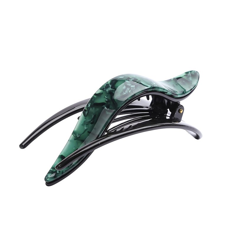 Prettyou 43 Celluloid French Design Tortoise Shell Barrettes Sideslide Opening Duck Luxury Fashion Accessories Hair Clip Claw for Women pack of oneForest