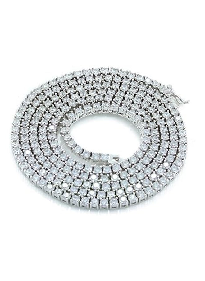 Generic - 1 Row Tennis Necklace/Bracelet Silver Finish - Image 1
