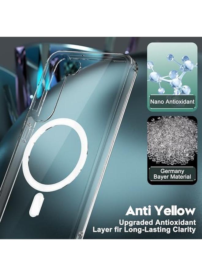 erorex Magnetic Case For Samsung Galaxy S24 Plus Compatible With Mag Safe Charging Slim Fit Protective Phone Case Shockproof Soft Silicone Tpu Bumper Crystal Clear Anti Yellow Clear S24 Plus  - Image 3