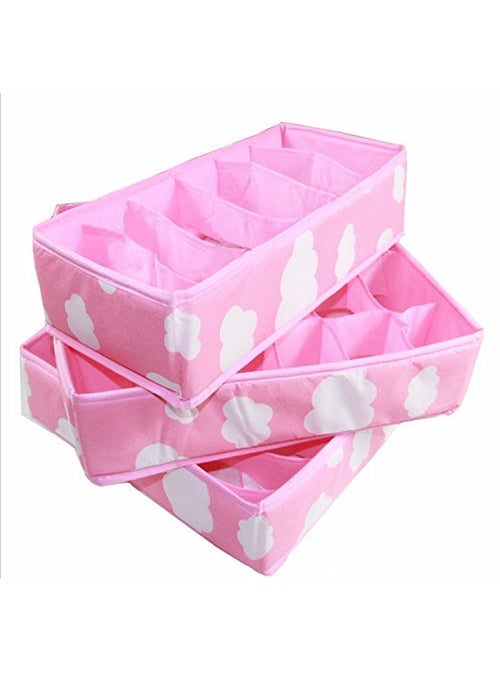 Styleys Styleys Standard Size Bamboo-Derived Rayon Foldable Drawer Dividers (Pink) - Set of 3  - Image 3