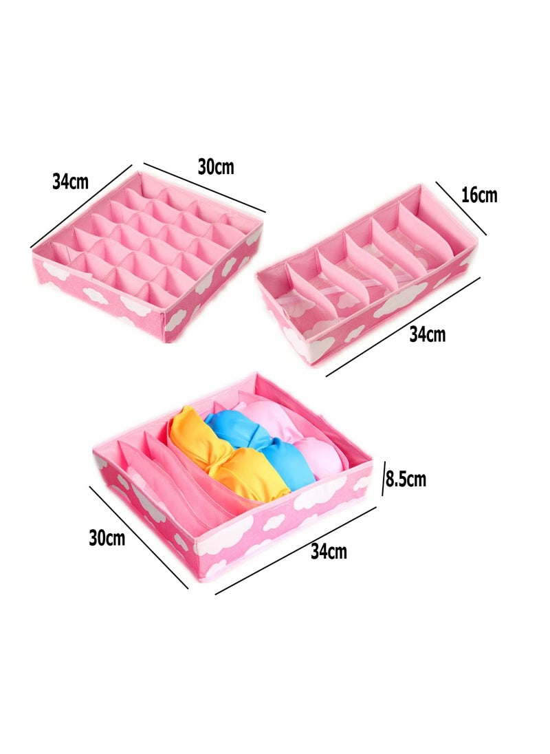 Styleys Styleys Standard Size Bamboo-Derived Rayon Foldable Drawer Dividers (Pink) - Set of 3  - Image 4