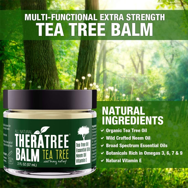 Oleavine Tea Tree Oil Balm with Neem Oil - Helps Fight Skin Irritation and Helps Soothe Dry, Itchy Skin TheraTree - Image 4