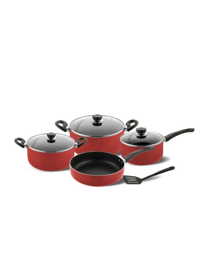 UCOOK طقم أوكوك 8 قطع من أدوات الطهي غير اللاصقة DK0420 – هيكل ألمنيوم متين، مقابض باردة الملمس، متوافق مع الغاز والطهي بالحث – مقلاة، كادهاي، توا مع أغطية زجاجية - Image 3