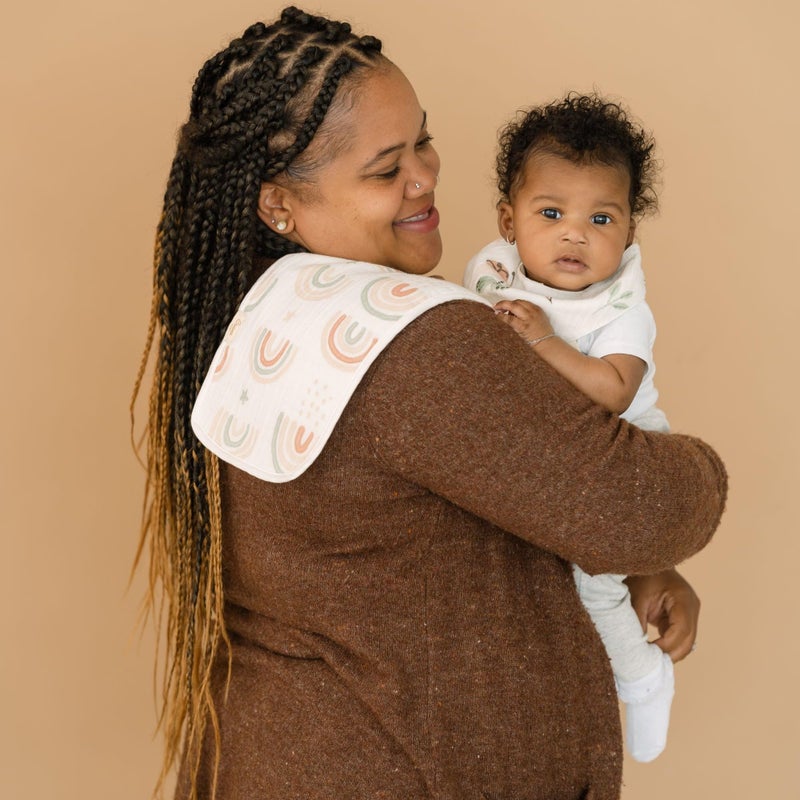 Crane Baby Muslin Baby Burp Cloths, Lightweight Absorbent Burp Cloth, Rainbow/Butterfly, Set of 3, 7â€ x 20â€, Newborn Baby Essentials, Burp Cloths Baby Boy, Burp Cloths Baby Girl, Newborn Essentials - Image 5