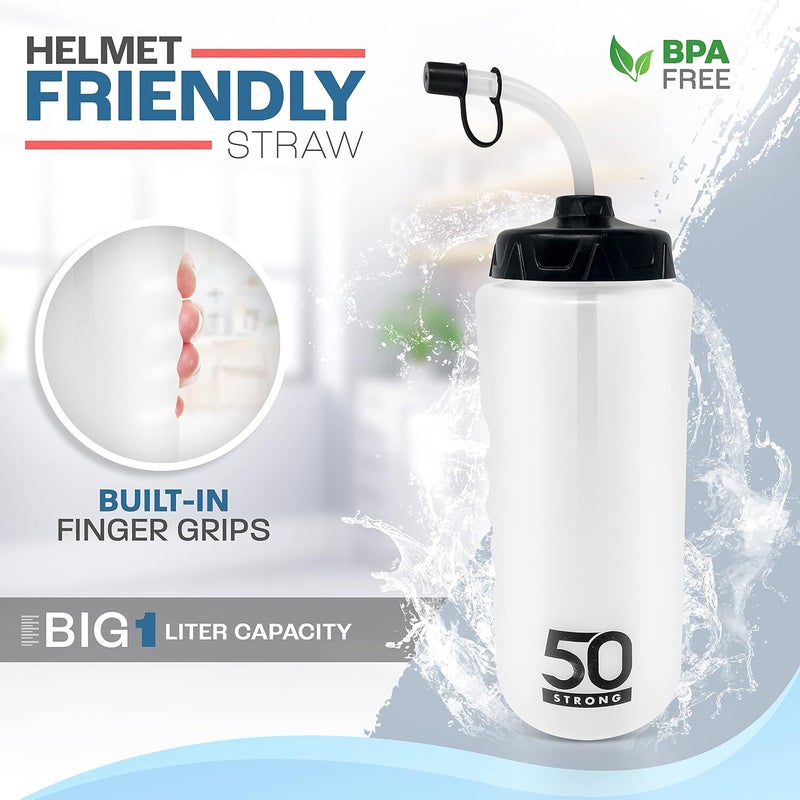 50 Strong 1-Liter Sports Water Bottle with Straw - BPA-Free, Reusable & Durable - Image 3