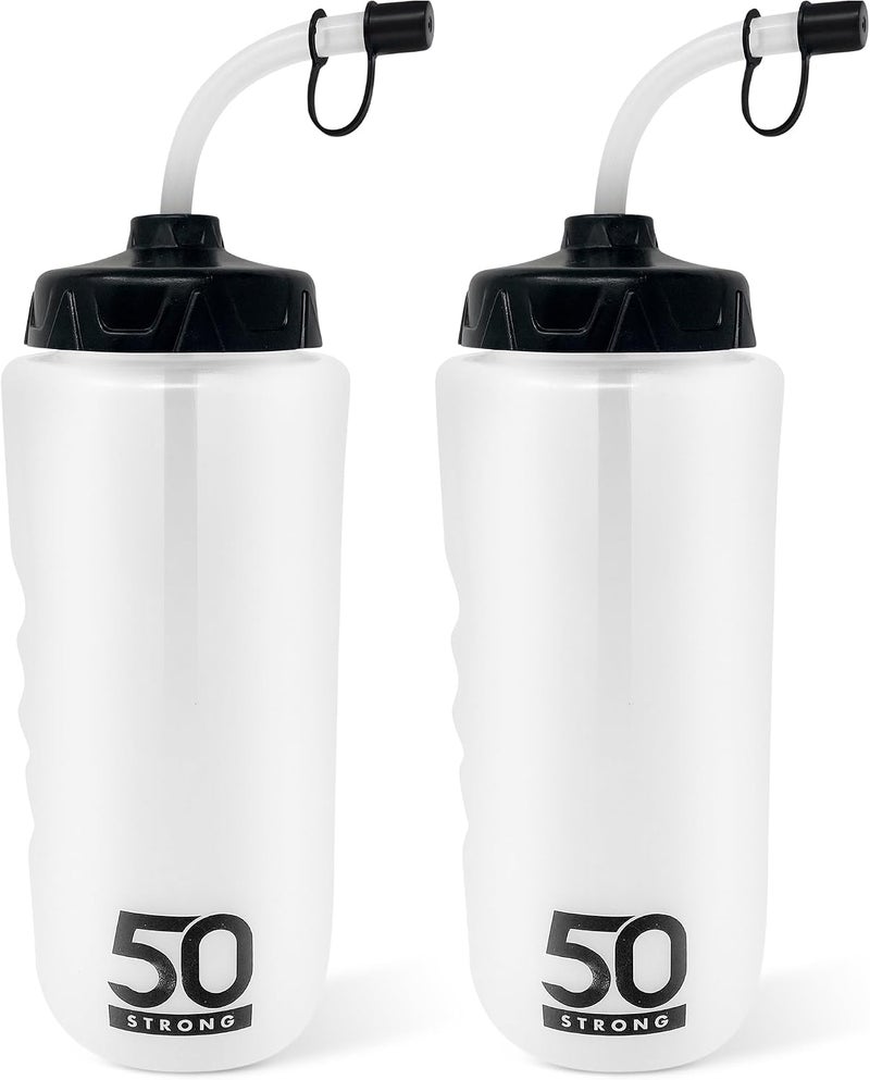50 Strong 1-Liter Sports Water Bottle with Straw - BPA-Free, Reusable & Durable - Image 1