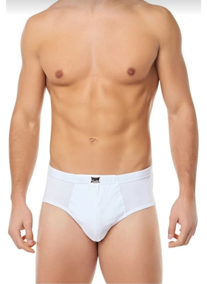 Tutku 0109 Men's Cotton Combed Slip Briefs 12 Pack White