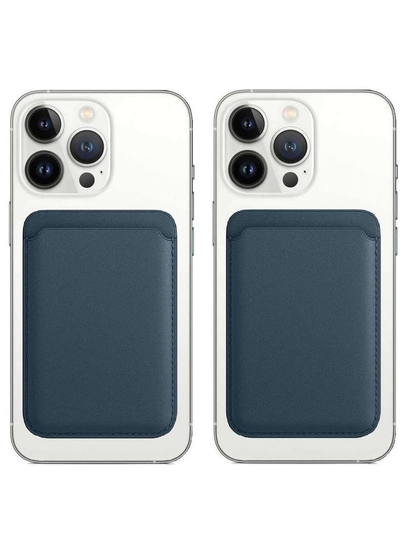 ELTRAZONE [2 Pack] Magnetic Card Holder Leather Wallet Compatible with iPhone MagSafe | Strong Magnetic Grip for Secure Attachment | Slim RFID-Blocking Card Organizer | Minimalist Magnetic Wallets for iPhone 14, 13, 12 Series - Image 1