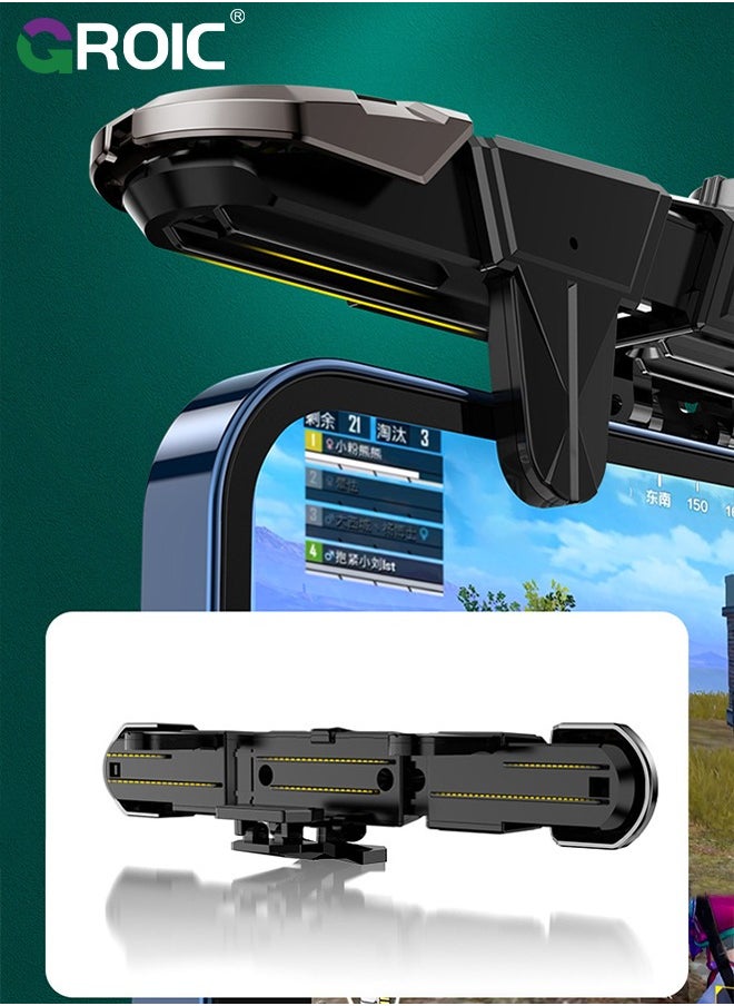 GROIC - Black Mobile Phone Controller for Android & iPhone, Game Controller Compatible with PUBG Mobile/Knives Out/Call of Duty Mobile, Phone Triggers for Gaming with Sensitive Shoot and Aim - Image 1