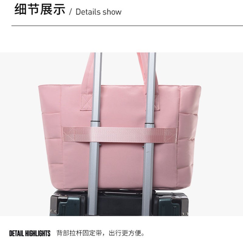 Large-Capacity Letter Tote Bag Handbag Multi-Compartment Shoulder Bag Fitness Travel Bag Letter Embroidery - Image 3