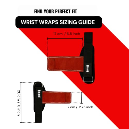 Aurion Premium Suede Leather Lifting Straps | Padded Wrist Support for Weightlifting & Bodybuilding | Non-Slip 19" Deadlift Straps for Gym Workout | Adjustable Wraps for Men & Women (Red) - Image 2