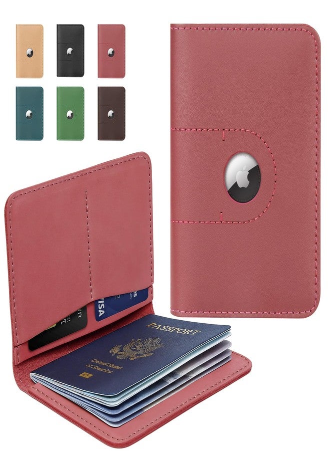 ALLIVE Genuine Leather Passport Holder Women Men, Passport Holder with Airtag, Travel Must Haves Airport Essentials, Passport Cover Case Travel Gifts - Image 1
