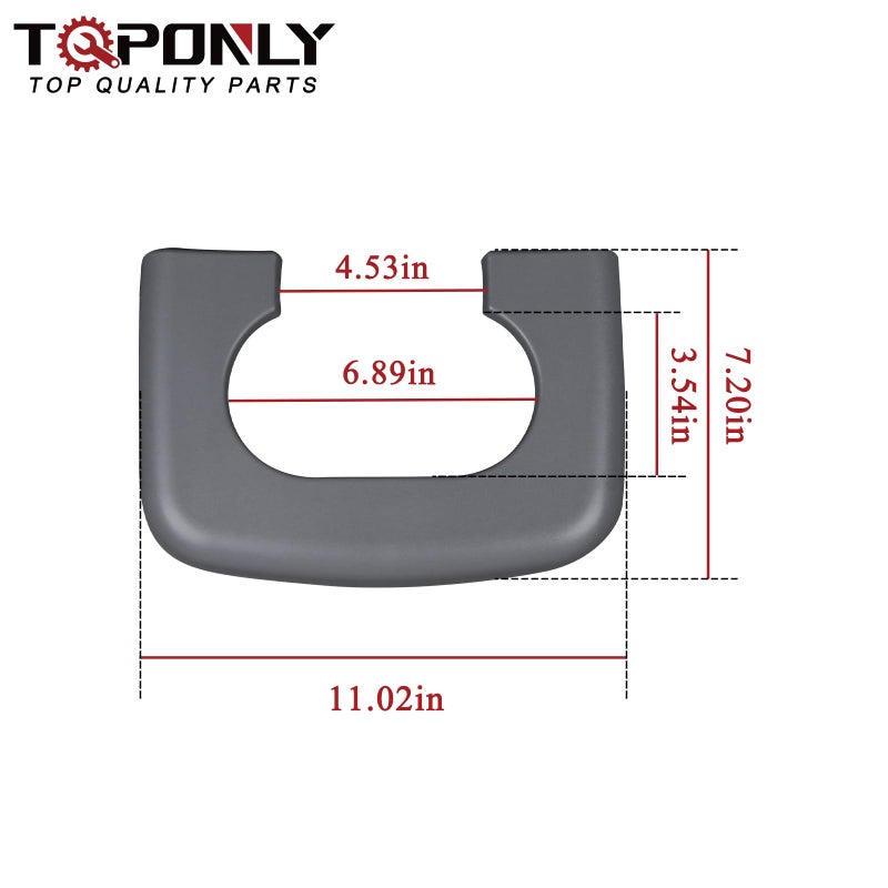 TQPONLY Center Console Cup Holder Replacement Pad Compatible with 1997-2003 Ford F150 Truck Accessories Cupholder Armrest Cover Trim (Grey) - Image 4
