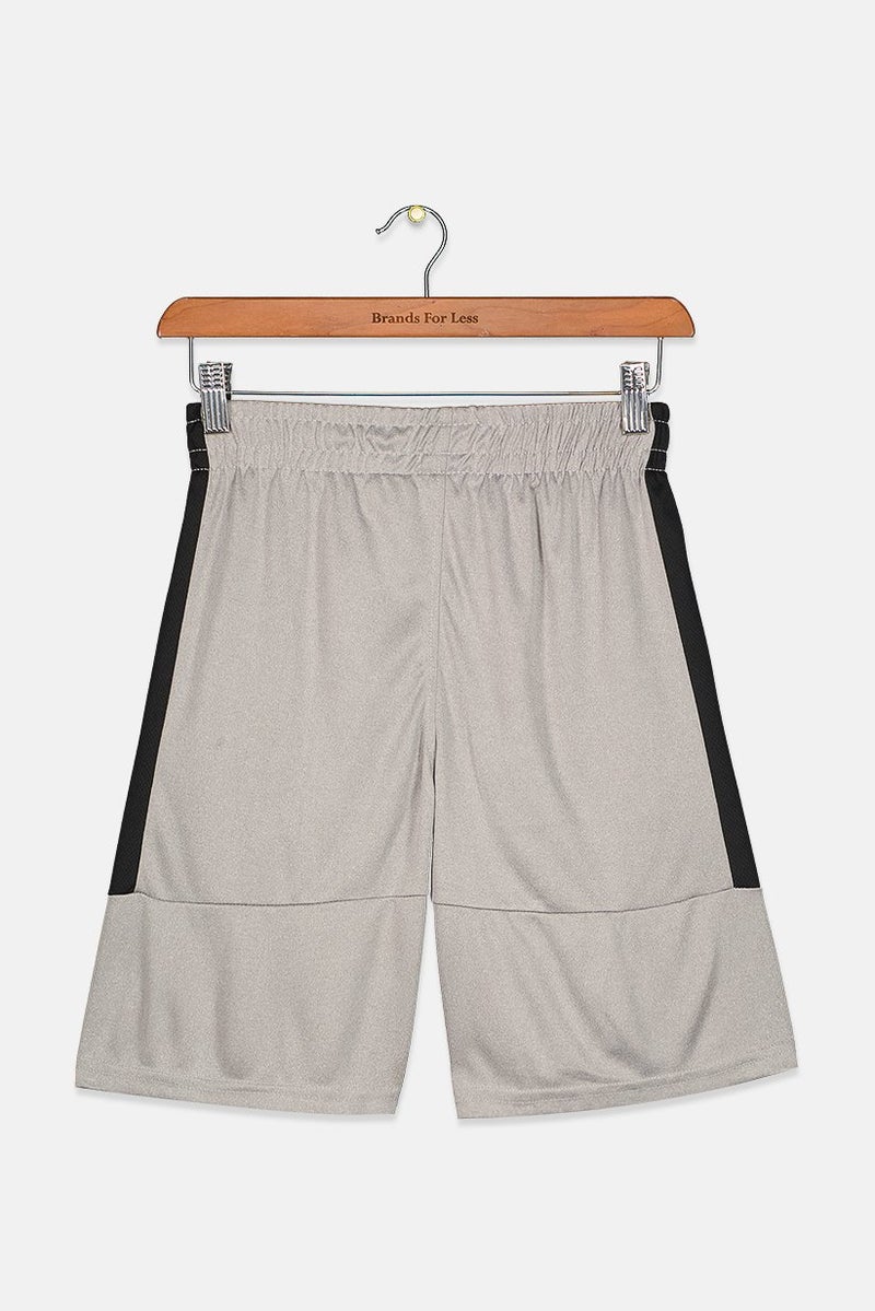 PUMA شورت تدريب سهل الارتداء للأطفال الأولاد بشعار العلامة التجارية، رمادي وأسود - Image 2