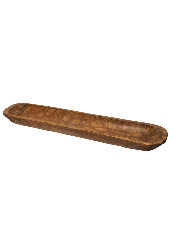 MAINEVENT Decorative Wooden Dough Bowl Decor Approx 30 Inch, Hand Carved Rustic Wood Long Dough Bowl, Large Carved Dough Bowl, Long Wooden Bowl, Bread Shaped Bowl Wooden Large Dough Bowl Centerpiece Made in USA  - Image 1