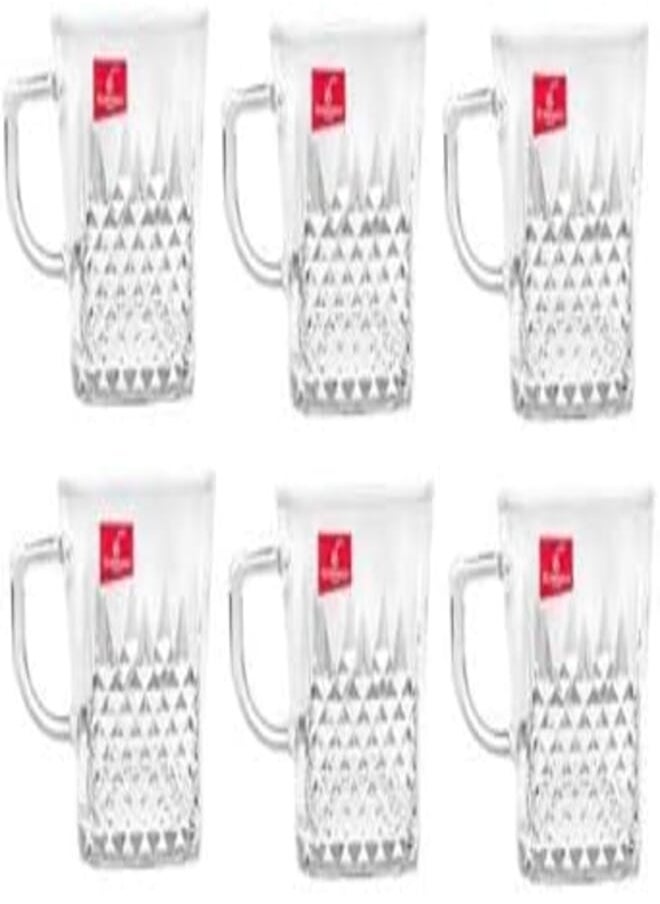 Blinkmax Tea and Nescafe mug set, 6 pieces, pure glass, the famous Blank Mix brand, B68-4 