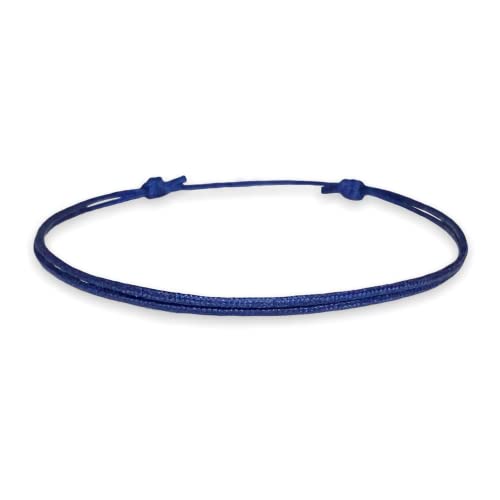 Luck Strings Thin Navy Blue Cord Bracelet for Men Women Teen Unisex Adult - Waterproof Nylon Surfer String Friendship Bracelets Summer Beach Accessories - Image 1