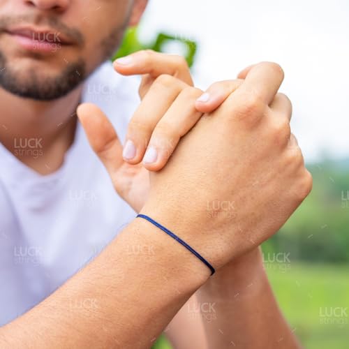 Luck Strings Thin Navy Blue Cord Bracelet for Men Women Teen Unisex Adult - Waterproof Nylon Surfer String Friendship Bracelets Summer Beach Accessories - Image 2