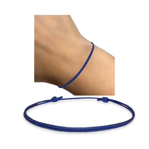 Luck Strings Thin Navy Blue Cord Bracelet for Men Women Teen Unisex Adult - Waterproof Nylon Surfer String Friendship Bracelets Summer Beach Accessories - Image 5