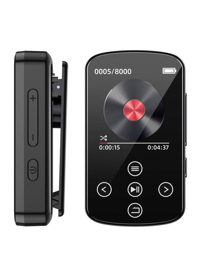 [Cross-border] MP3/MP4 Bluetooth Music Player HIFI High-fidelity Sports Clip Touch Screen Buttons-Body Color:Black/bluetooth Radio External Model-Memory Capacity:16GB - Image 1