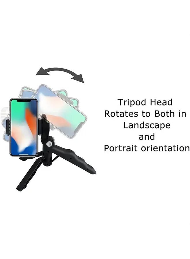 عدة ترايبود الترقية السوداء للتدوين بالفيديو مع ضوء LED وميكروفون للآيفون والأندرويد - Image 4