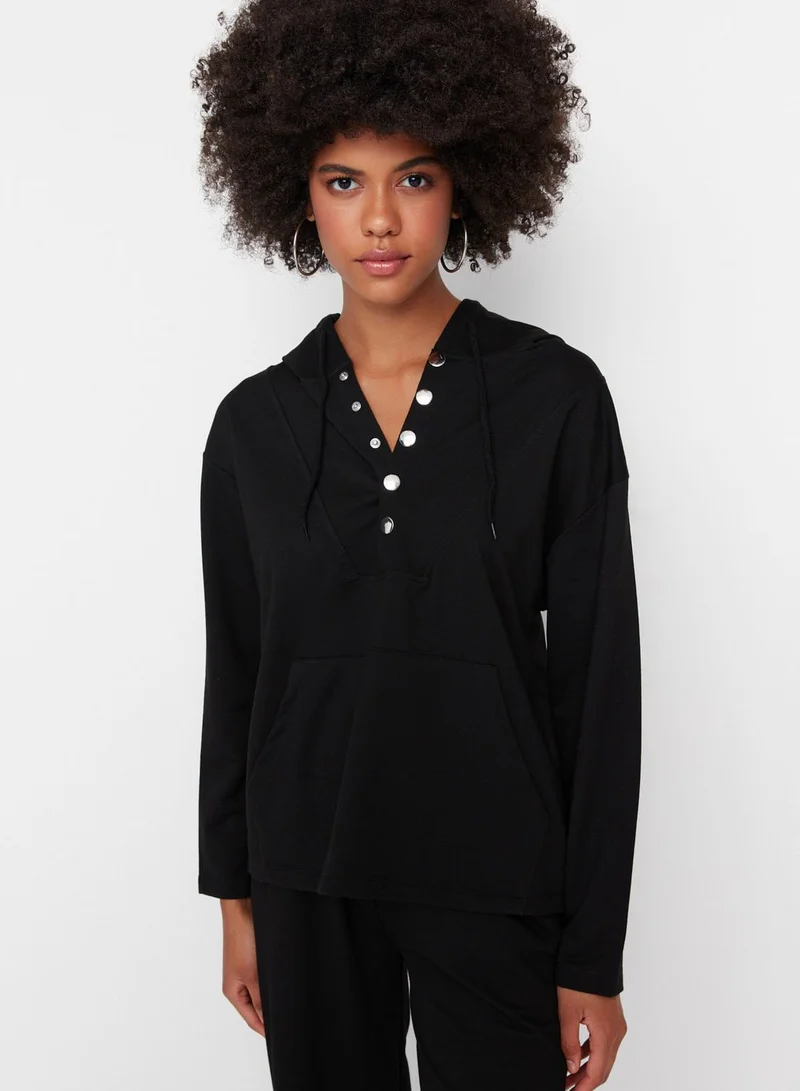 trendyol Button Detail Sweatshirts