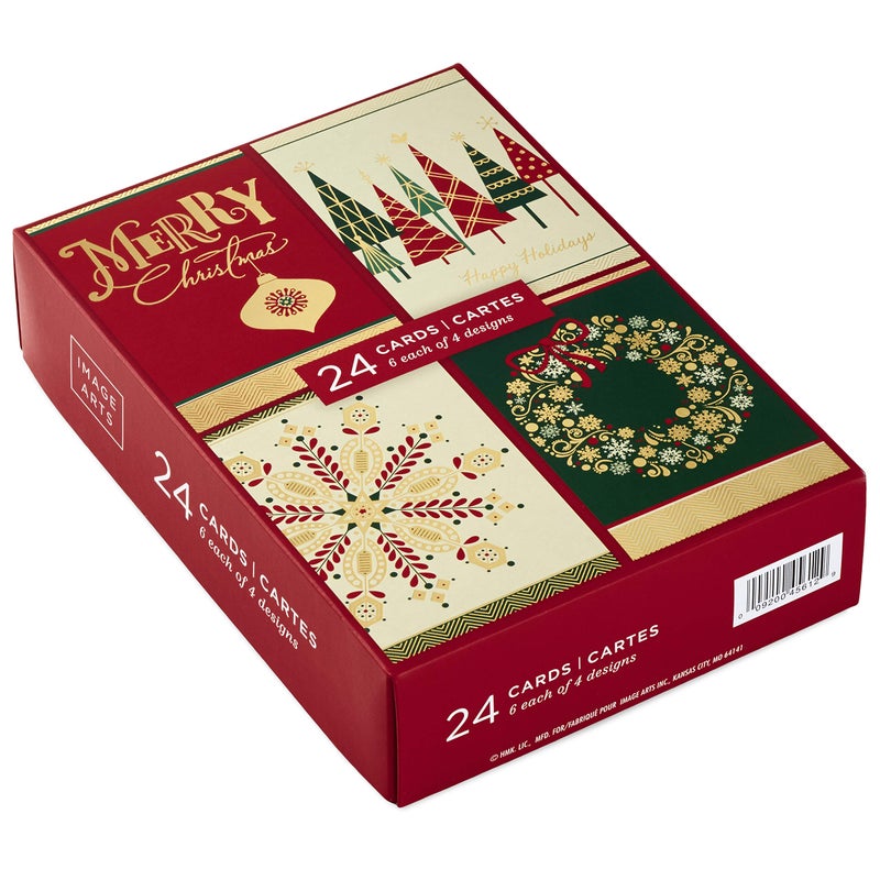 Hallmark Image Arts Christmas Boxed Cards Assortment  Elegant Icons (4 Designs  24 Cards with Envelopes) - Image 3
