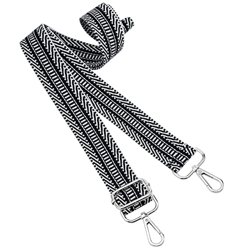 ZOOEASS Silvery Buckles Wide Shoulder Strap Adjustable Replacement Belt Guitar Style Crossbody Bag Handbag Strap Multicolor Canvas Straps(Wide:1.4in,Long:49.2in) (Color6) - Image 2