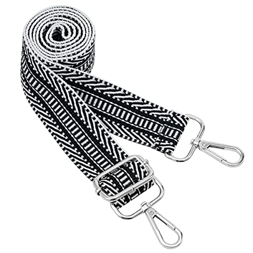 ZOOEASS Silvery Buckles Wide Shoulder Strap Adjustable Replacement Belt Guitar Style Crossbody Bag Handbag Strap Multicolor Canvas Straps(Wide:1.4in,Long:49.2in) (Color6) - Image 5