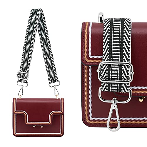 ZOOEASS Silvery Buckles Wide Shoulder Strap Adjustable Replacement Belt Guitar Style Crossbody Bag Handbag Strap Multicolor Canvas Straps(Wide:1.4in,Long:49.2in) (Color6) - Image 4