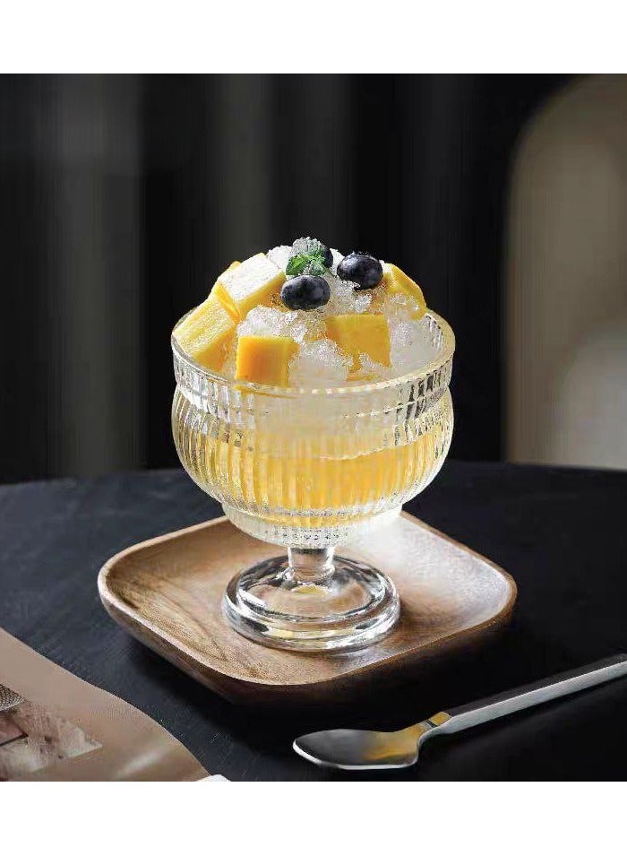 طقم كاسات او اطباق جيلي كريستال مضلع قمر  طقم كاس 3قطع - Image 2