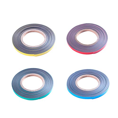 SUVEJK Magnetic Tape Roll Colored Thin Strips - Dry Erase Magnet Whiteboard Graphic Art Tape/ 10mm 33ft Marking Line Magnet Tape(4 Pack Mix Color) - Image 2