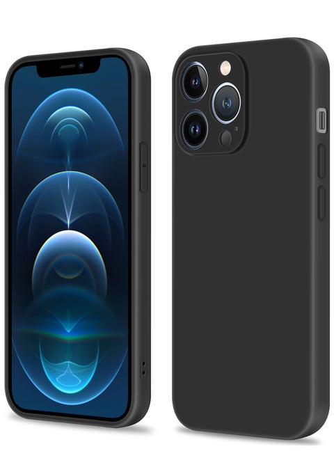 INFOSUN Compatible with apple iPhone 12 Pro Max Full Coverage for Protective Case, Ultra Slim Soft Silicone Gel TPU Cover, Matte Surface Ultra-Thin Case, for iPhone 12 Pro Max (Black)