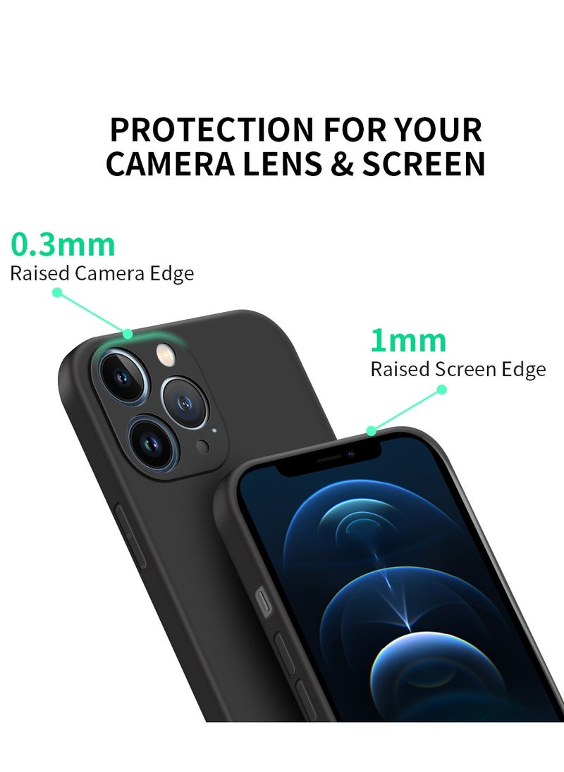 INFOSUN Compatible with apple iPhone 12 Pro Max Full Coverage for Protective Case, Ultra Slim Soft Silicone Gel TPU Cover, Matte Surface Ultra-Thin Case, for iPhone 12 Pro Max (Black)