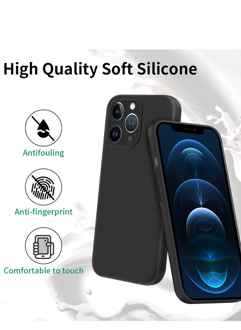 INFOSUN Compatible with apple iPhone 12 Pro Max Full Coverage for Protective Case, Ultra Slim Soft Silicone Gel TPU Cover, Matte Surface Ultra-Thin Case, for iPhone 12 Pro Max (Black)