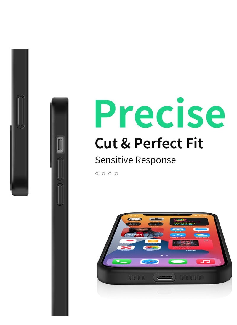 INFOSUN Compatible with apple iPhone 12 Pro Max Full Coverage for Protective Case, Ultra Slim Soft Silicone Gel TPU Cover, Matte Surface Ultra-Thin Case, for iPhone 12 Pro Max (Black)