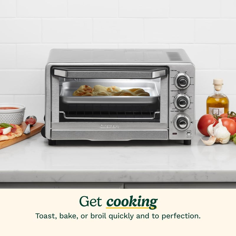 Cuisinart فرن توست كلاسيكي مخصص، 1800 واط فرن توست على الطاولة للخبز والشواء والتحميص، داخلية غير لاصقة، تحكم ثابت في التحميص، فولاذ مقاوم للصدأ مصقول/أسود، TOB-40N - Image 2