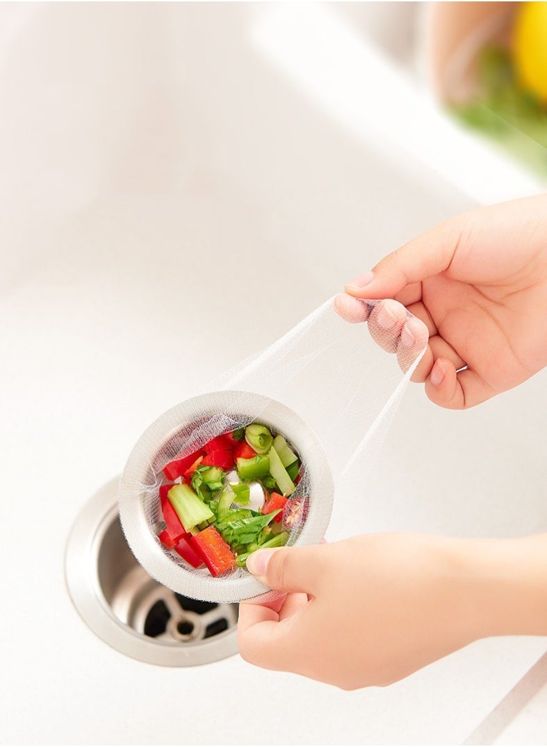 300 PCS Disposable Mesh Sink Strainer Bags, Kitchen Sink Strainer Trash Bag Sink Strainer Filter Mesh Bag Anti-Clogging Elastic Filter Bags Sink Net Strainer Filter Bags for Sink Drain - Image 1