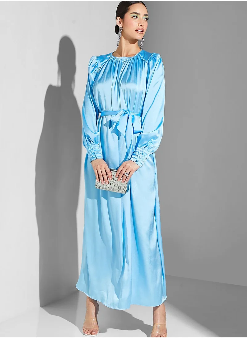 Namshi x Modanisa Plisse Belted Dress