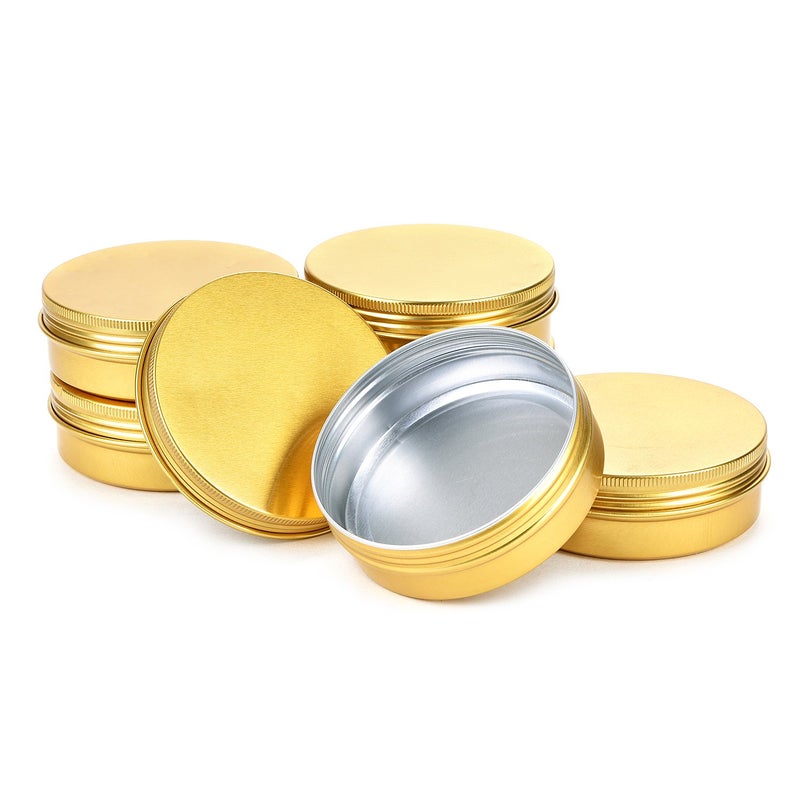 Liyar TMO 4 oz Tin Cans Screw Top Containers Aluminum Round Steel Tin Cans Travel Tins Storage Jar Food Tins Containers Metal Tins with Lids,Gold(24 Pack) - Image 2