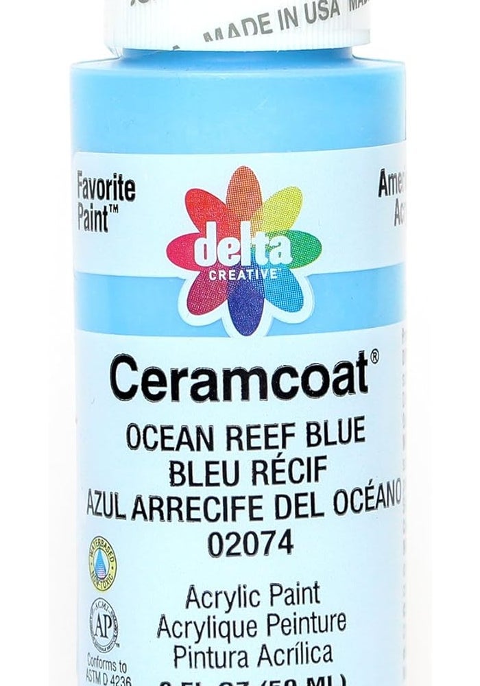 Delta Creative Ceramcoat Acrylic Paint - Ocean Reef Blue, 2 oz - Image 1