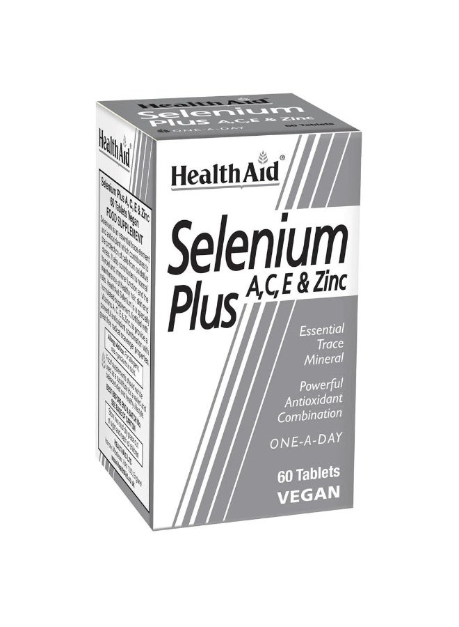 HealthAid Selenium Plus Tablets 60’s – Antioxidant & Immune Support Supplement | Vegan Formula